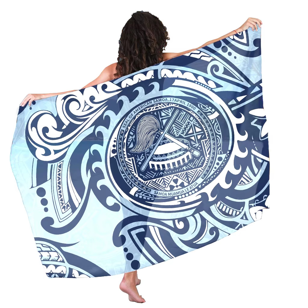 Custom print American crepe Sarong for resorts
